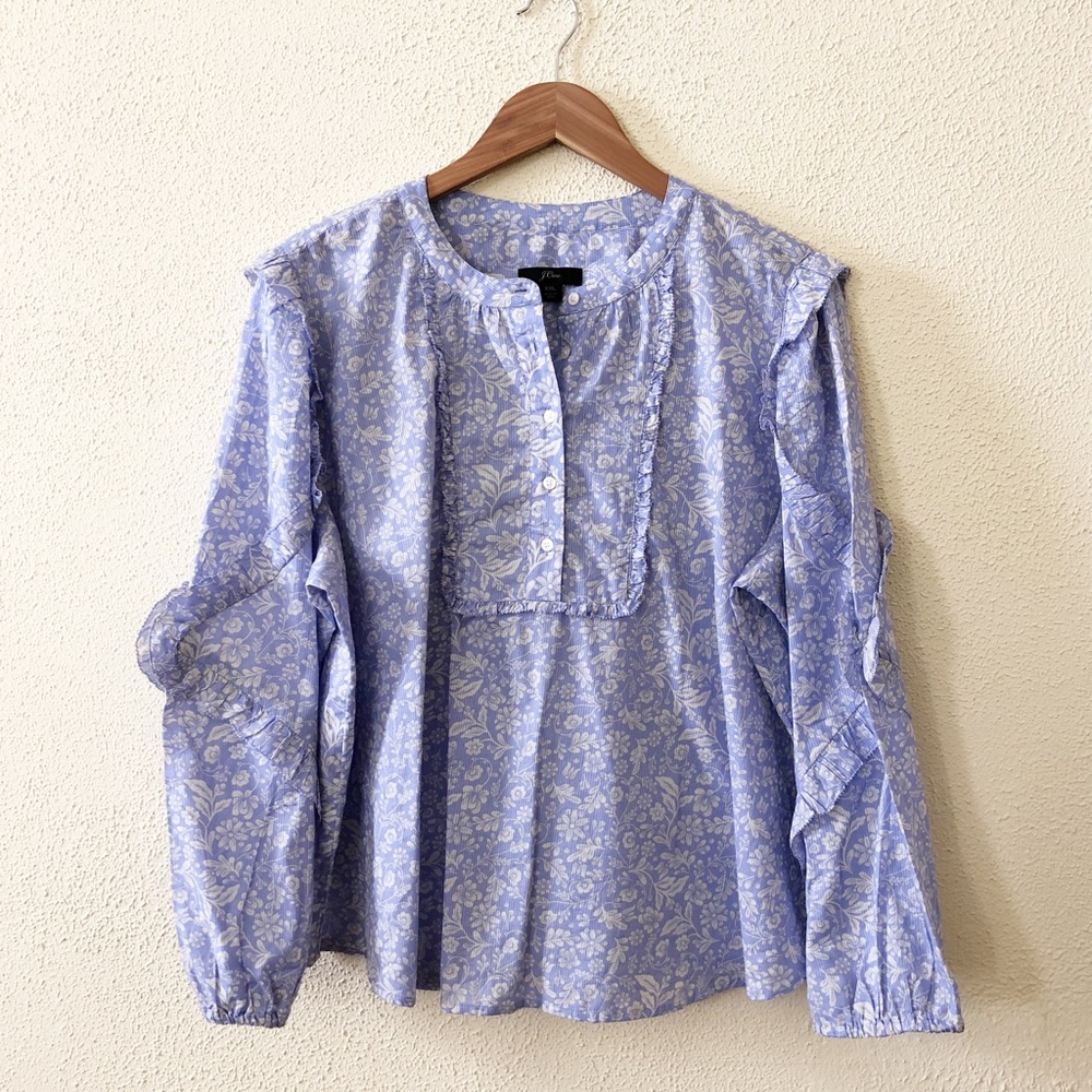 J. Crew Floral Popover Blouse XXL